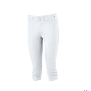 Mizuno Girls Prospect Softball Pants Youth Solid White NWT Elastic Cuff Small